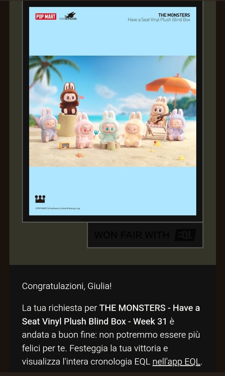 Pop Mart - Labubu Have a Seat - ZiZi - NUOVO NEW